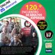 Imagen promocional del 120° encuentro de Adultos Asperger, online via Discord. Se incluye una foto grupal de integrantes de la Liga Asperger 7, logos, fecha y horario del evento.
