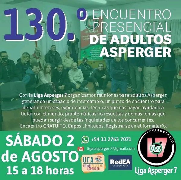 Foto grupal de participantes de la reunión presencial, con datos del evento y logos de organizaciones UFA, RedEA, LAs7.