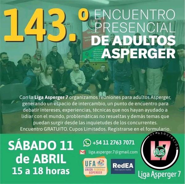 Foto grupal de participantes de la reunión presencial, con datos del evento y logos de organizaciones UFA, RedEA, LAs7.